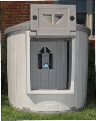 Image showing 5 th Dog Palace CRB Palace Insulated Outdoor Plastic Dog House with Palace Central Heater 3.0, Gray
