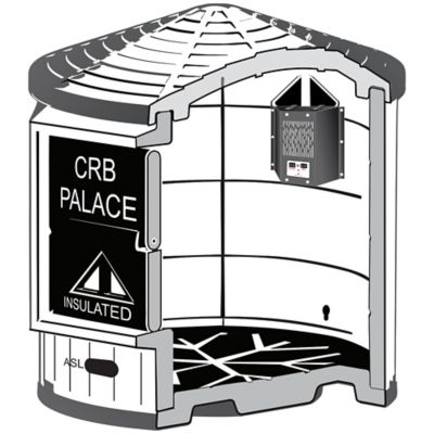 Image showing 5 th Dog Palace Insulated Outdoor Plastic Dog House with Palace Central Heater 3.0, Brown