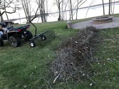 Image showing  Tow-Behind Pine Straw Rake with 5/16 in. Spring Steel Tines, 6 ft.