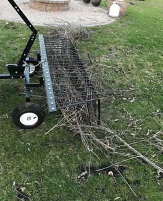 Image showing  Tow-Behind Pine Straw Rake with 5/16 in. Spring Steel Tines, 6 ft.