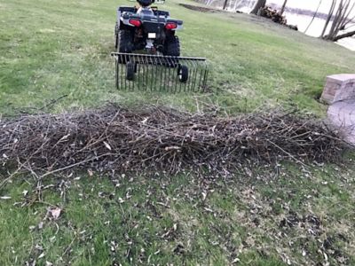 Image showing  Tow-Behind Pine Straw Rake with 5/16 in. Spring Steel Tines, 6 ft.