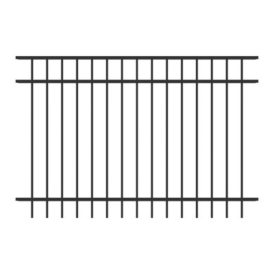 Ironcraft Fences 6 ft. x 6 ft. Euro Steel Fence Panel, Black