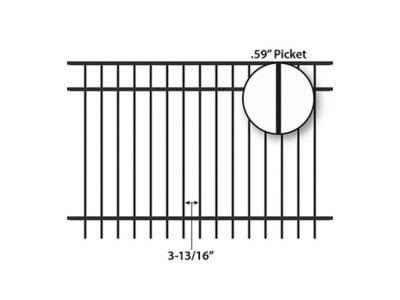 Image showing  4 ft. x 6 ft. Berkshire Aluminum Fence Panel, Black