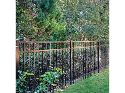 Image showing 6 th Ironcraft Fences 4 ft. x 6 ft. Berkshire Aluminum Fence Panel, Black