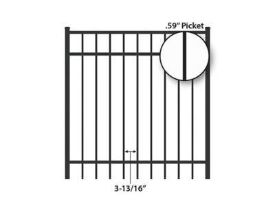 Image showing  4 ft. x 4 ft. Berkshire Aluminum Fence Gate