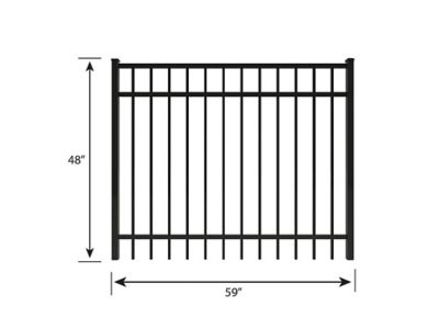 Image showing  4 ft. x 5 ft. Berkshire Aluminum Fence Gate, Black