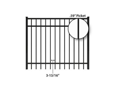 Image showing  4 ft. x 5 ft. Berkshire Aluminum Fence Gate, Black