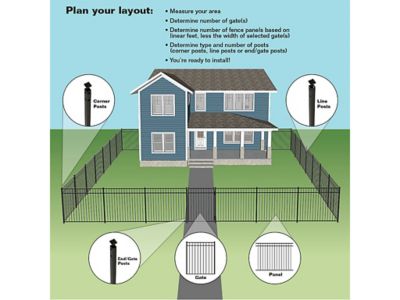 Image showing 8 th Ironcraft Fences 4 ft. x 6 ft. Berkshire Aluminum Fence Gate