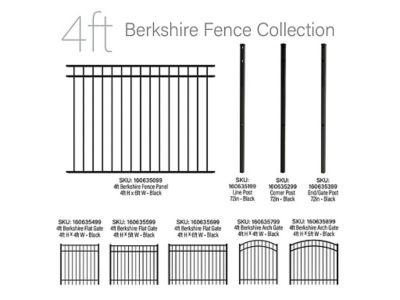 Image showing  4 ft. x 4 ft. Berkshire Aluminum Fence Arched Gate