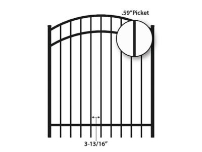 Image showing  4 ft. x 4 ft. Berkshire Aluminum Fence Arched Gate