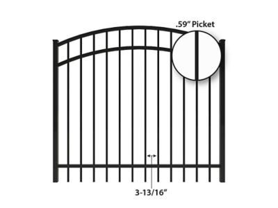Image showing  4 ft. x 5 ft. Berkshire Aluminum Fence Arched Gate