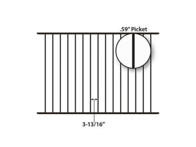 Image showing  4 ft. x 6 ft. Eastham Aluminum Fence Panel