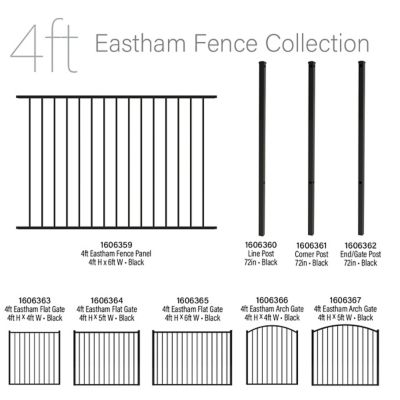 Image showing  4 ft. x 5 ft. Eastham Aluminum Fence Gate