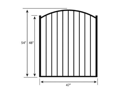 Image showing  4 ft. x 4 ft. Eastham Aluminum Fence Arched Gate