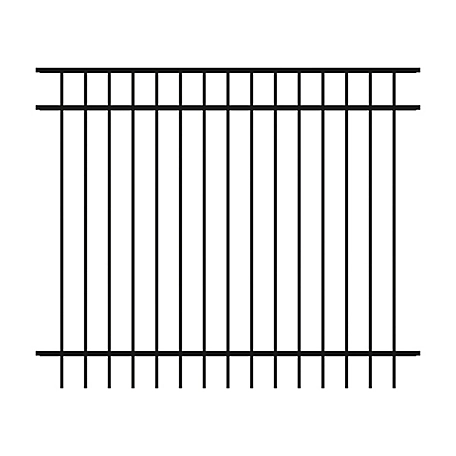 Ironcraft Fences 5ft H x 6ft W Berkshire Aluminum Fence Panel, Black