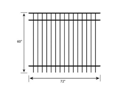 Image showing  5 ft. x 6 ft. Berkshire Aluminum Fence Panel, Black