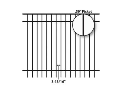 Image showing 5 th Ironcraft Fences 5 ft. x 6 ft. Berkshire Aluminum Fence Panel, Black