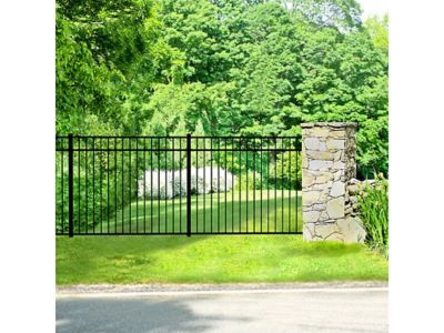 Image showing 10 th Ironcraft Fences 5 ft. x 6 ft. Berkshire Aluminum Fence Panel, Black