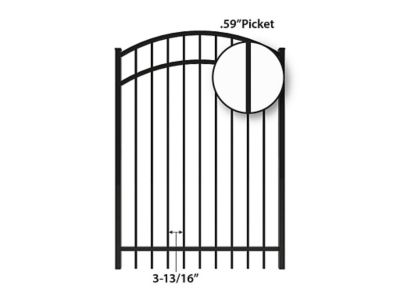 Image showing  5 ft. x 4 ft. Berkshire Aluminum Fence Arched Gate