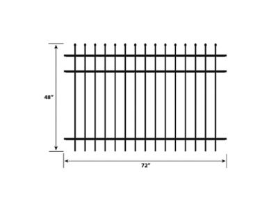 Image showing  4 ft. H x 6 ft. W Orleans Aluminum Fence Panel
