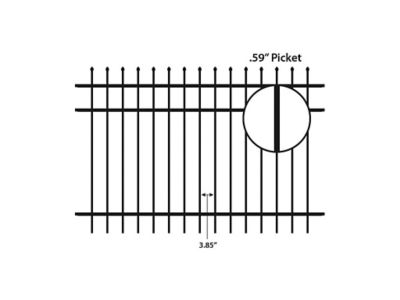 Image showing 5 th Ironcraft Fences 4 ft. H x 6 ft. W Orleans Aluminum Fence Panel