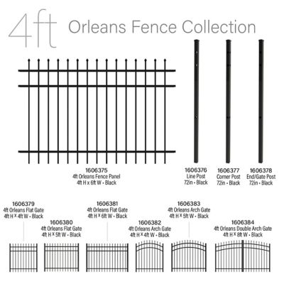 Image showing  4 ft. x 4 ft. Orleans Aluminum Fence Gate