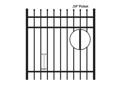 Image showing 5 th Ironcraft Fences 4 ft. x 4 ft. Orleans Aluminum Fence Gate