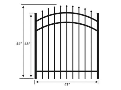 Image showing  4 ft. x 4 ft. Orleans Aluminum Fence Arched Gate