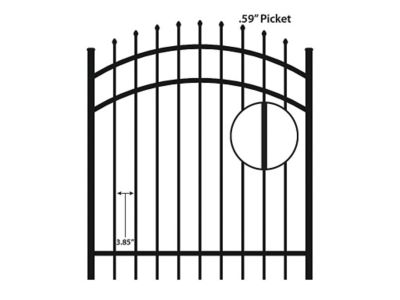 Image showing  4 ft. x 4 ft. Orleans Aluminum Fence Arched Gate