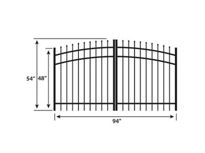 Image showing  4 ft. x 8 ft. Orleans Aluminum Fence Rainbow Arch Gate