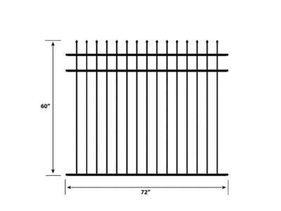 Image showing  5 ft. x 6 ft. Orleans Aluminum Fence Panel