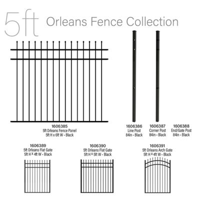 Image showing  84 in. Orleans Aluminum End/Gate Post with Flat Cap