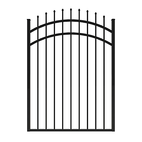 Ironcraft Fences 5ft H x 4ft W Orleans Aluminum Fence Arched Gate, Black