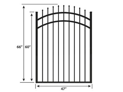 Image showing  5 ft. x 4 ft. Orleans Aluminum Fence Arched Gate, Black