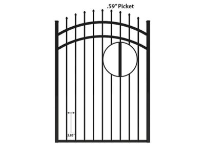 Image showing  5 ft. x 4 ft. Orleans Aluminum Fence Arched Gate, Black