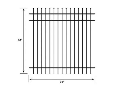 Image showing  6 ft. x 6 ft. Orleans Aluminum Fence Panel