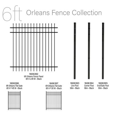 Image showing  96 in. Orleans Aluminum End/Gate Post with Flat Cap