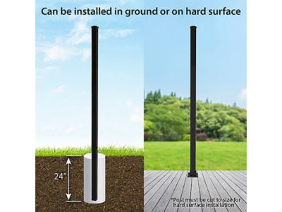 Image showing 5 th Ironcraft Fences 96 in. Orleans Aluminum End/Gate Post with Flat Cap