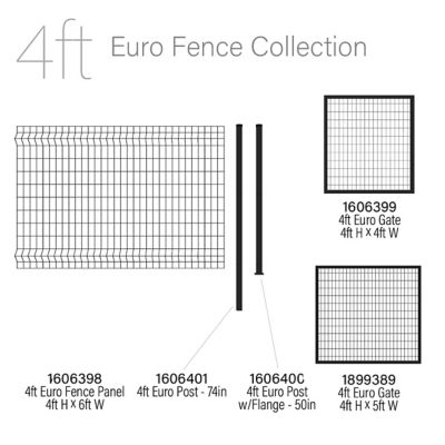 Image showing  4 ft. x 4 ft. Euro Steel Fence Gate