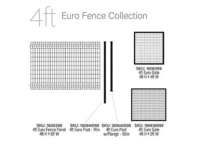 Image showing  50 in. Euro Post with Flange
