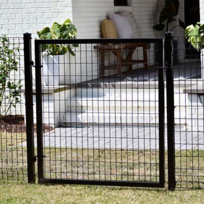 Ironcraft Fences 5ft H x 4ft W Euro Steel Fence Gate with Hardware Perfect to use combination with cedar fencing
