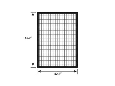 Image showing  5 x 4ft. Euro Steel Fence Gate with Hardware, Black