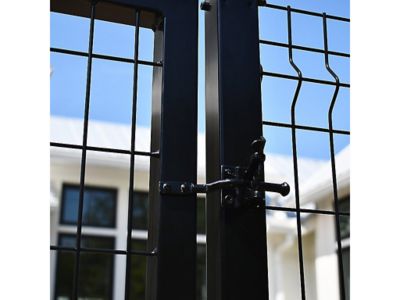 Image showing 5 th Ironcraft Fences 5 x 4ft. Euro Steel Fence Gate with Hardware, Black