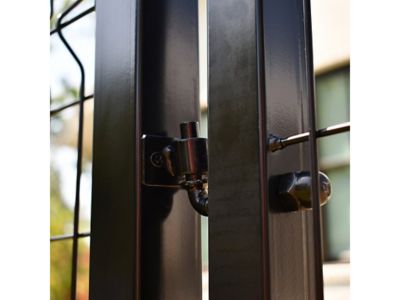 Image showing 6 th Ironcraft Fences 5 x 4ft. Euro Steel Fence Gate with Hardware, Black