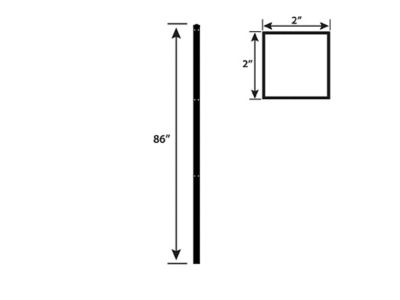 Image showing  86 in. Euro Steel Fence Post with Cap and Clips