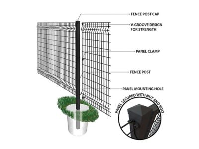 Ironcraft Fences 6 Ft. X 6 Ft. Euro Steel Fence Panel, Black At Tractor ...