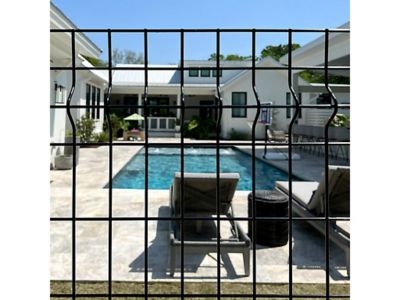 Image showing 7 th Ironcraft Fences 6 ft. x 6 ft. Euro Steel Fence Panel, Black