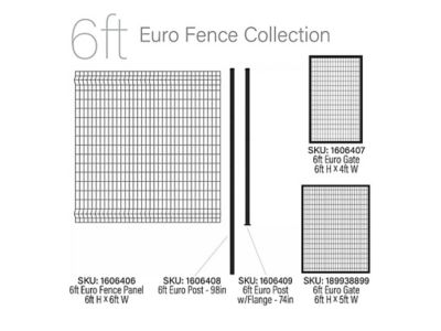 Image showing  6 ft. x 4 ft. Euro Steel Fence Gate with Hardware