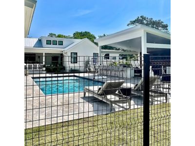 Image showing 6 th Ironcraft Fences 98 in. Euro Steel Fence Post with Cap and Clips