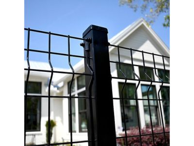 Image showing  74 in. Euro Steel Fence Post with Flange, Cap and Clips